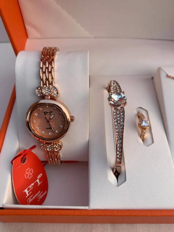 Royal Rose Gold Teardrop Gift Set – 4-in-1 Elegant Combo