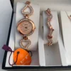 Elegant Rose Gold Gift Set – Watch, Bracelet & Jewelry Combo