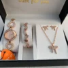 Elegant Rose Gold Gift Set – Watch, Bracelet & Jewelry Combo