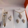Elegant Gold-Tone Women's Watch & Jewelry Gift Set – 5-in-1 Box