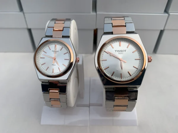 TST PRX His & Her Matching Watch Set – Rose Gold & Dual-Tone Steel