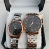 WEIDY Elegant Couple Watch Set – Rose Gold & Silver Edition