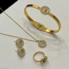 ✨ Golden Crystal Charm Jewelry Set