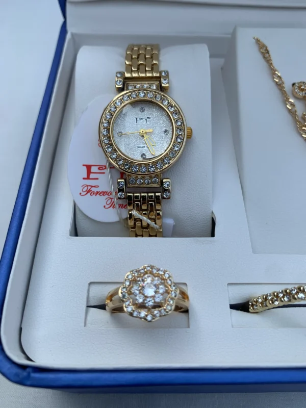 Elegant Gold Crystal Jewelry Gift Set (5-in-1)