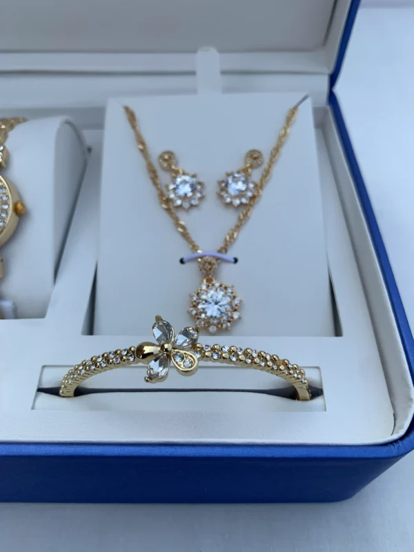 Elegant Gold Crystal Jewelry Gift Set (5-in-1)